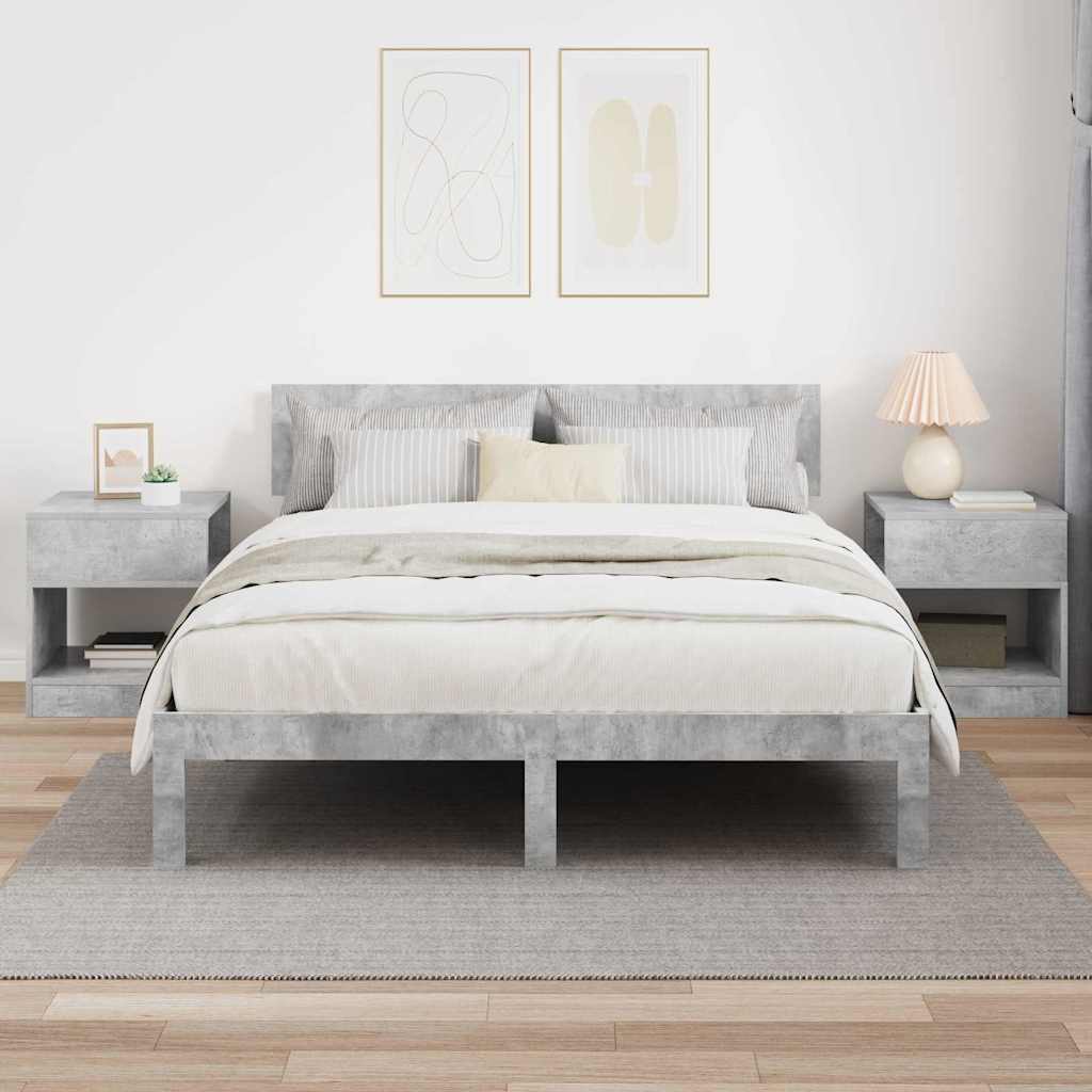 vidaXL End Table 2 pcs Concrete Grey 40.5 x 40 x 45 cm Engineered Wood 4