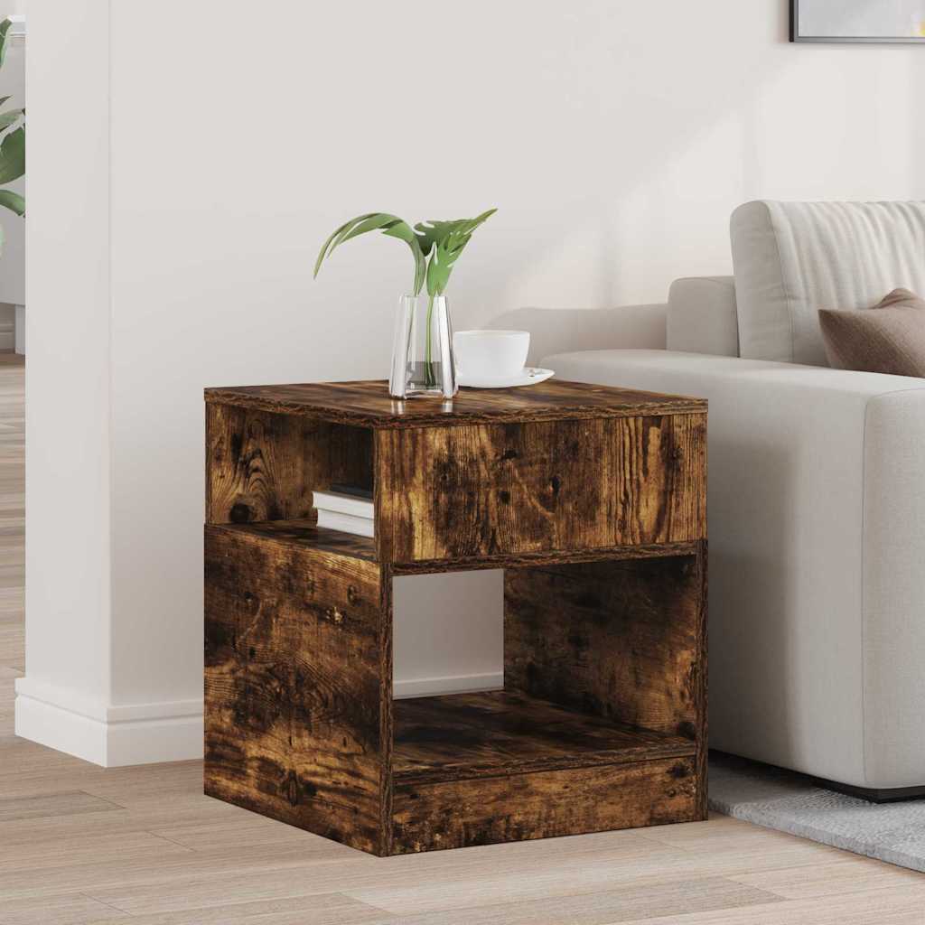 vidaXL End Table Smoked Oak 40.5 x 40 x 45 cm Engineered Wood 1
