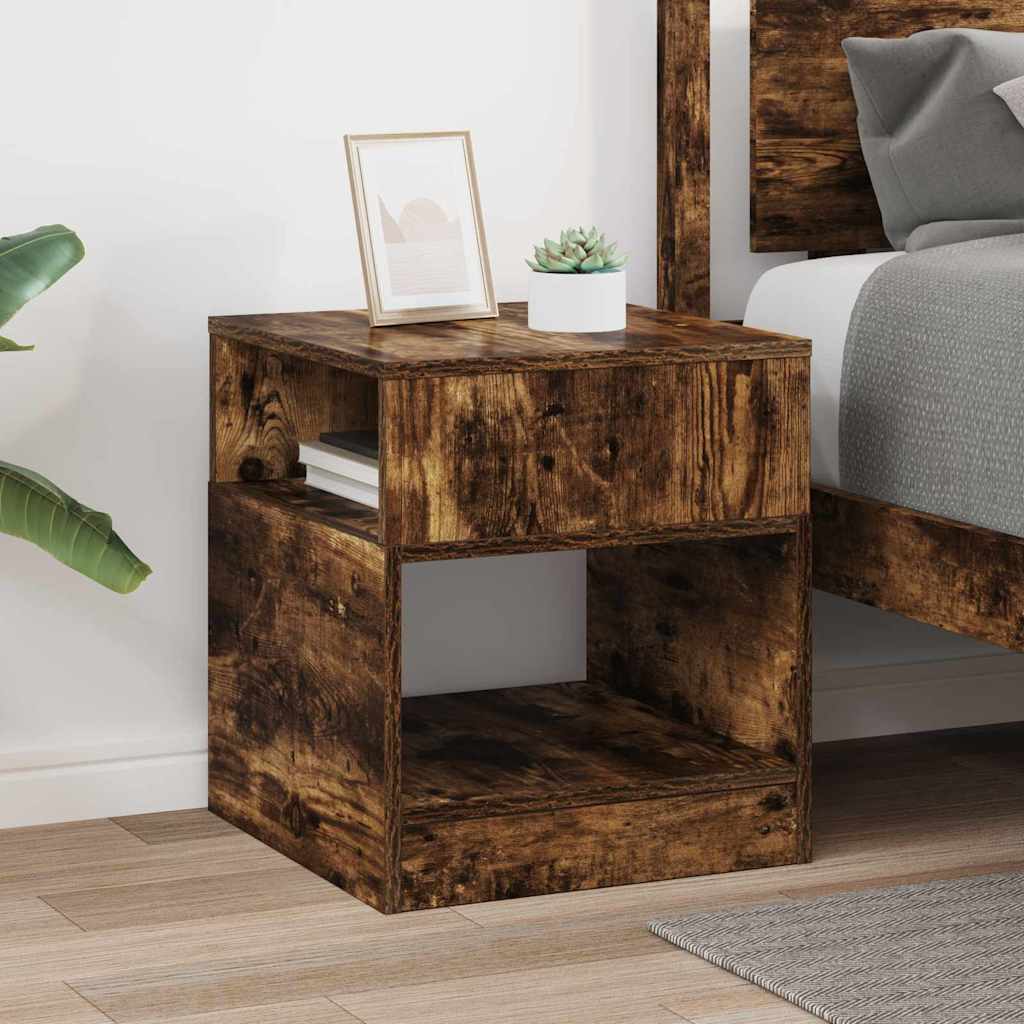 vidaXL End Table Smoked Oak 40.5 x 40 x 45 cm Engineered Wood 4