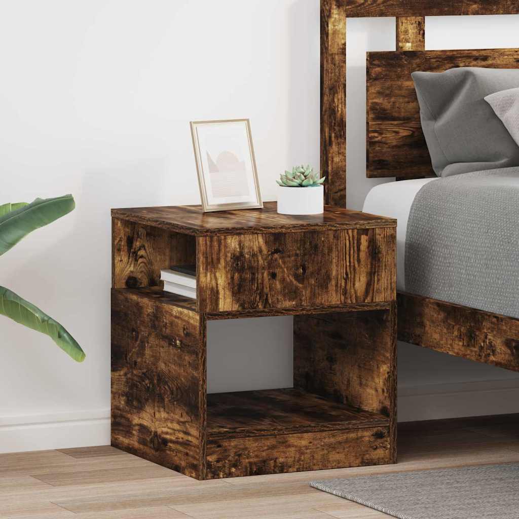 vidaXL End Table 2 pcs Smoked Oak 40.5 x 40 x 45 cm Engineered Wood 1