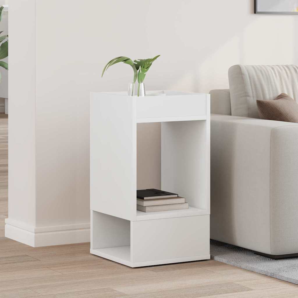 vidaXL End Table White 30 x 30 x 56 cm Engineered Wood 1