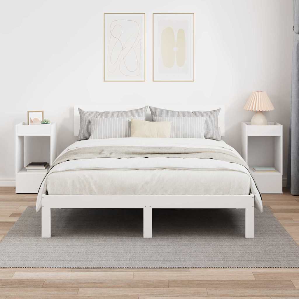 vidaXL End Table 2 pcs White 30 x 30 x 56 cm Engineered Wood 4