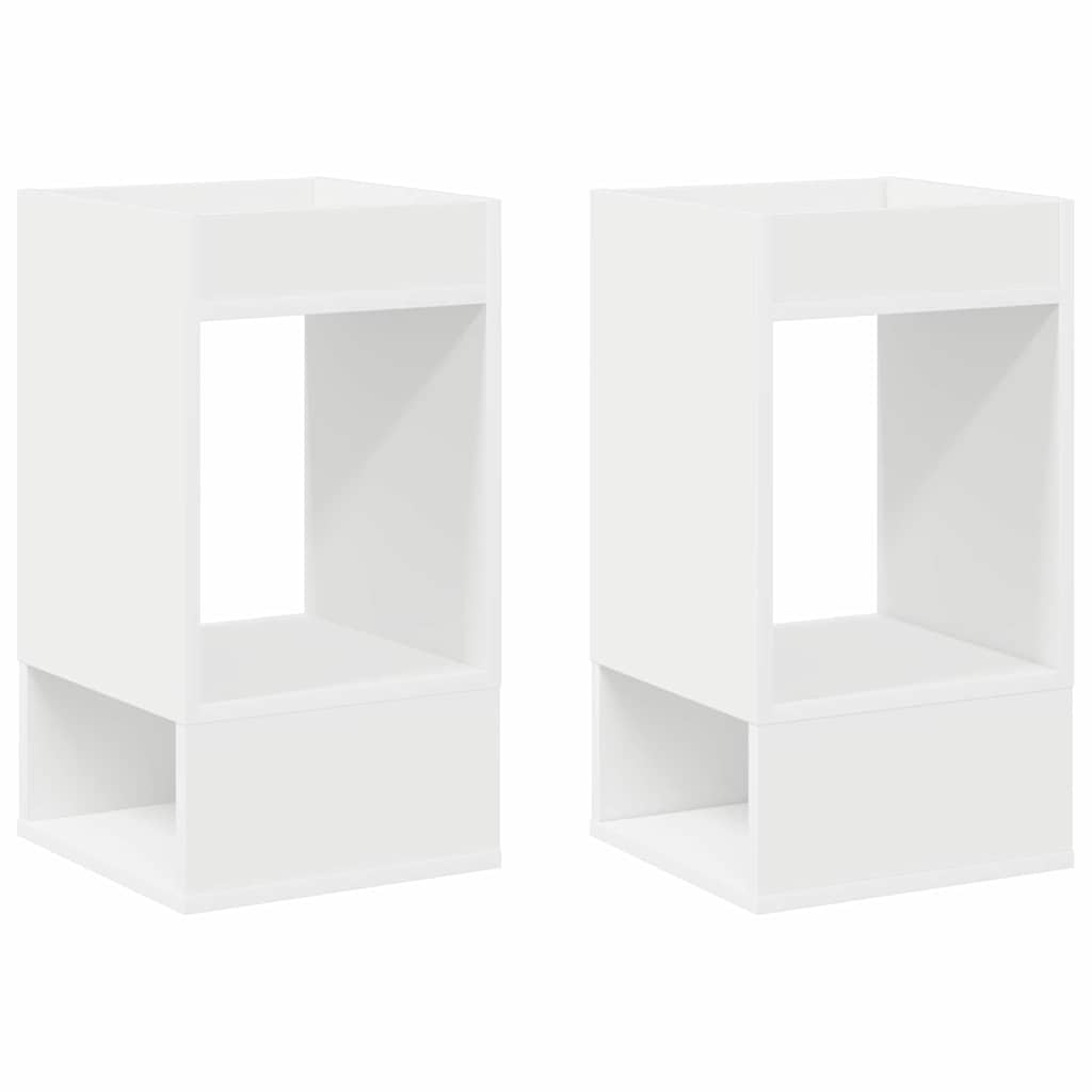 vidaXL End Table 2 pcs White 30 x 30 x 56 cm Engineered Wood 2