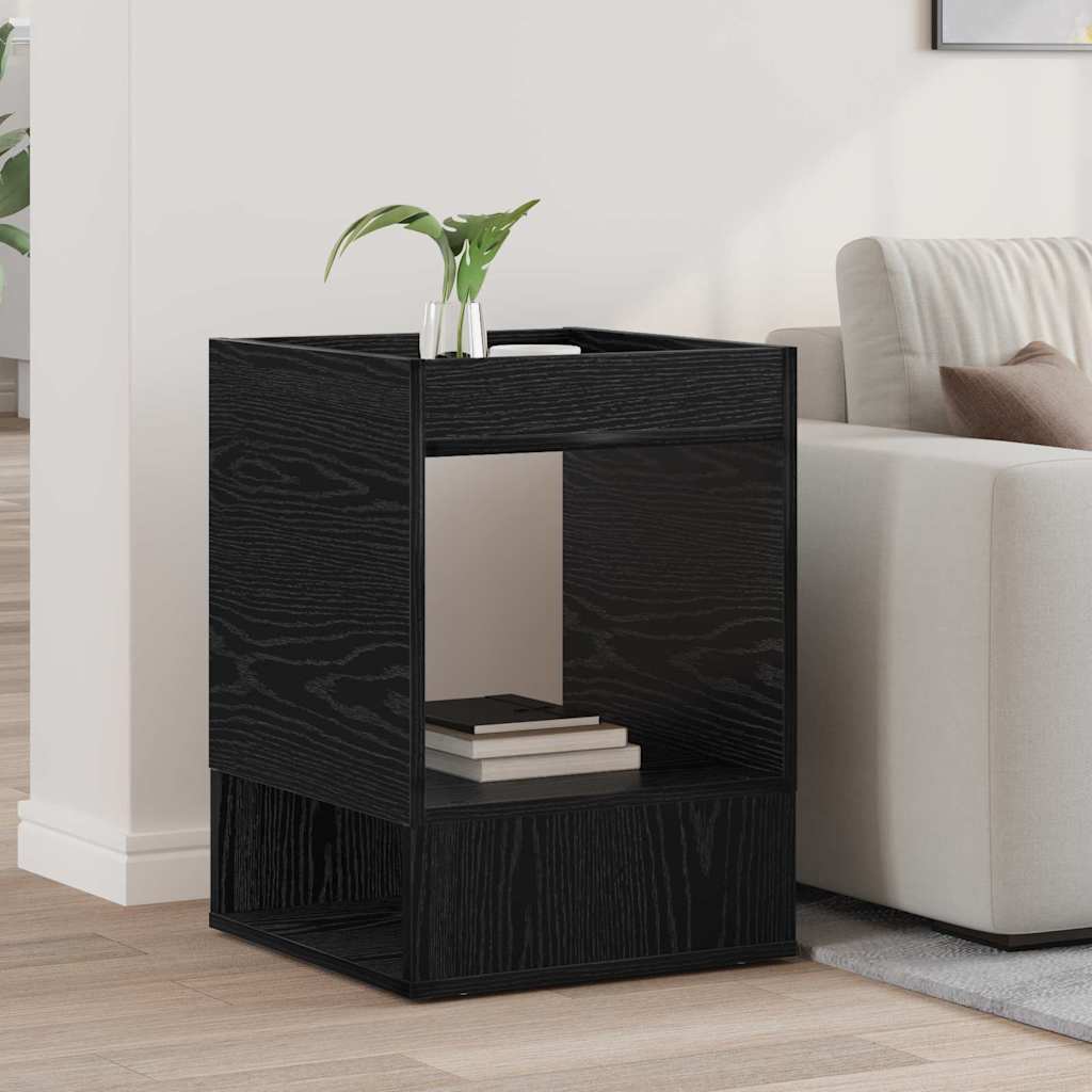 vidaXL End Table Black Oak 40 x 40 x 56 cm Engineered Wood 1
