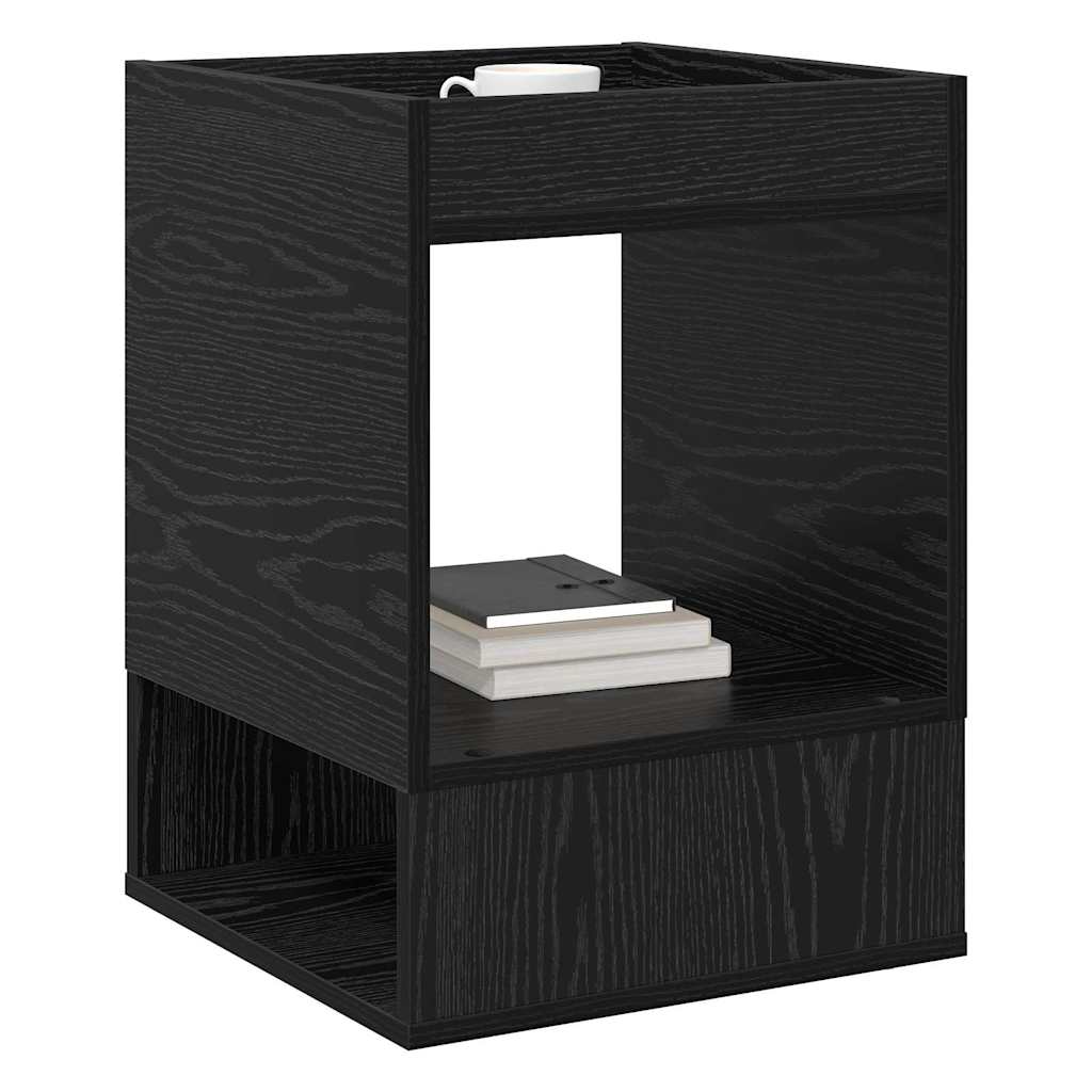 vidaXL End Table Black Oak 40 x 40 x 56 cm Engineered Wood 3