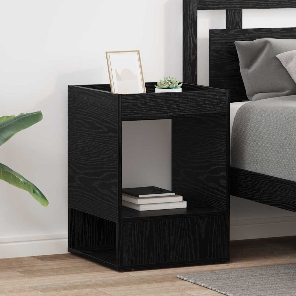 vidaXL End Table 2 pcs Black Oak 40 x 40 x 56 cm Engineered Wood 1