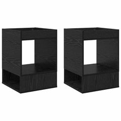 vidaXL End Table 2 pcs Black Oak 40 x 40 x 56 cm Engineered Wood 2
