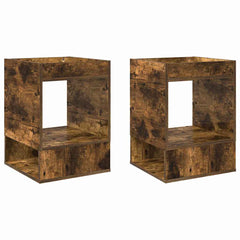 vidaXL End Table 2 pcs Smoked Oak 40 x 40 x 56 cm Engineered Wood 2
