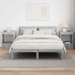 vidaXL End Table 2 pcs Grey Sonoma 40 x 40 x 56 cm Engineered Wood 4