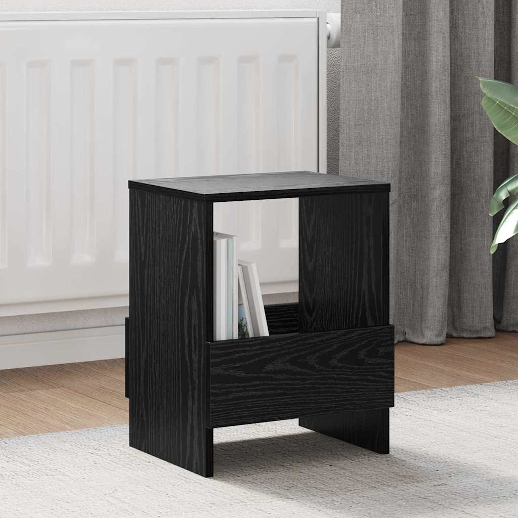 vidaXL Magazine Rack 2 pcs Black Oak 35 x 30 x 45 cm 1
