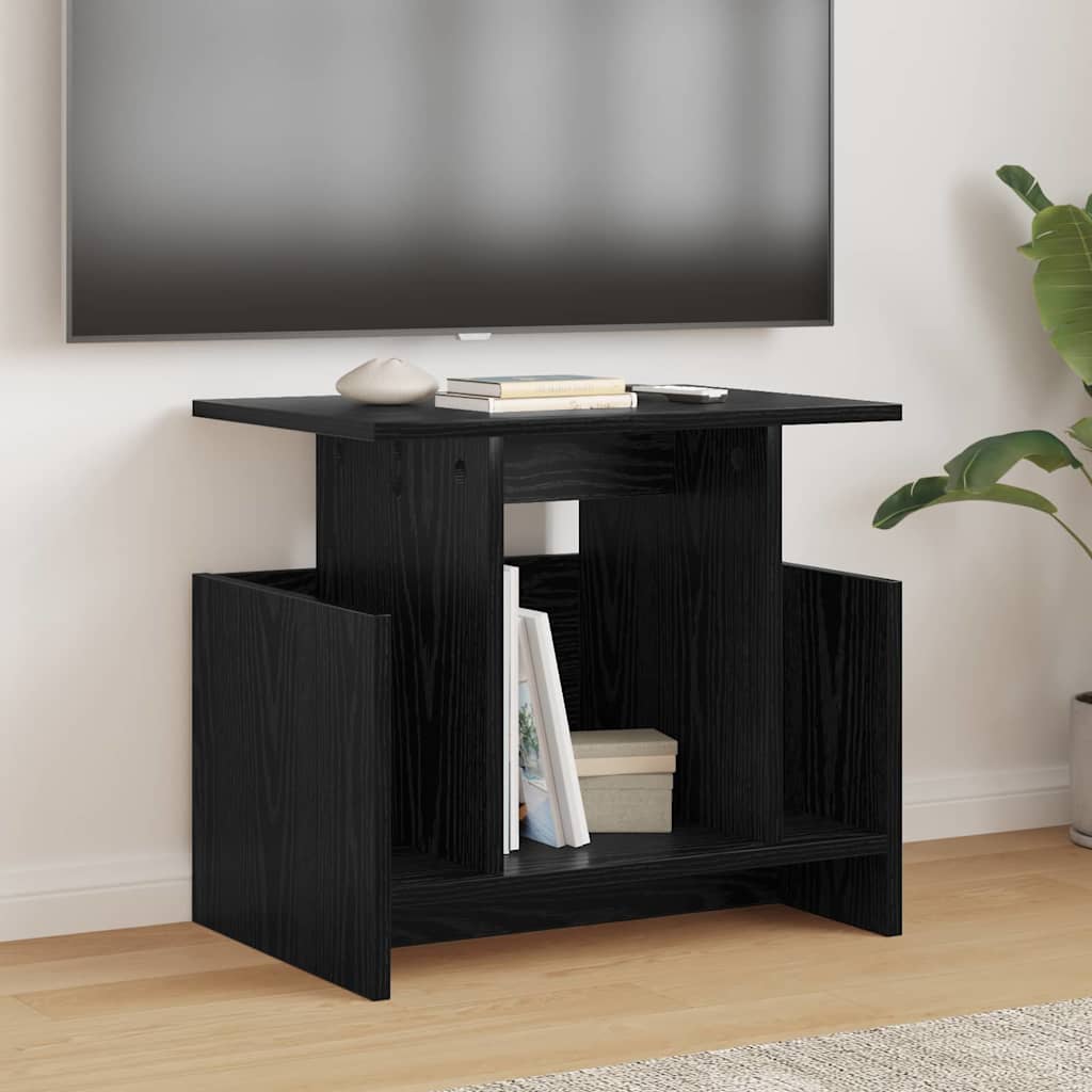vidaXL TV Stand 50 x 35 x 45 cm Black Oak Engineered Wood 1