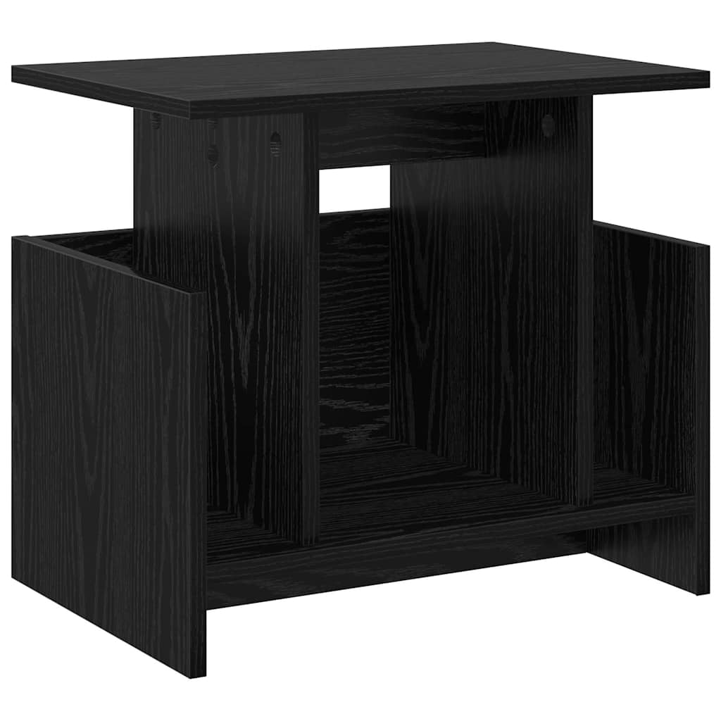 vidaXL TV Stand 50 x 35 x 45 cm Black Oak Engineered Wood 2