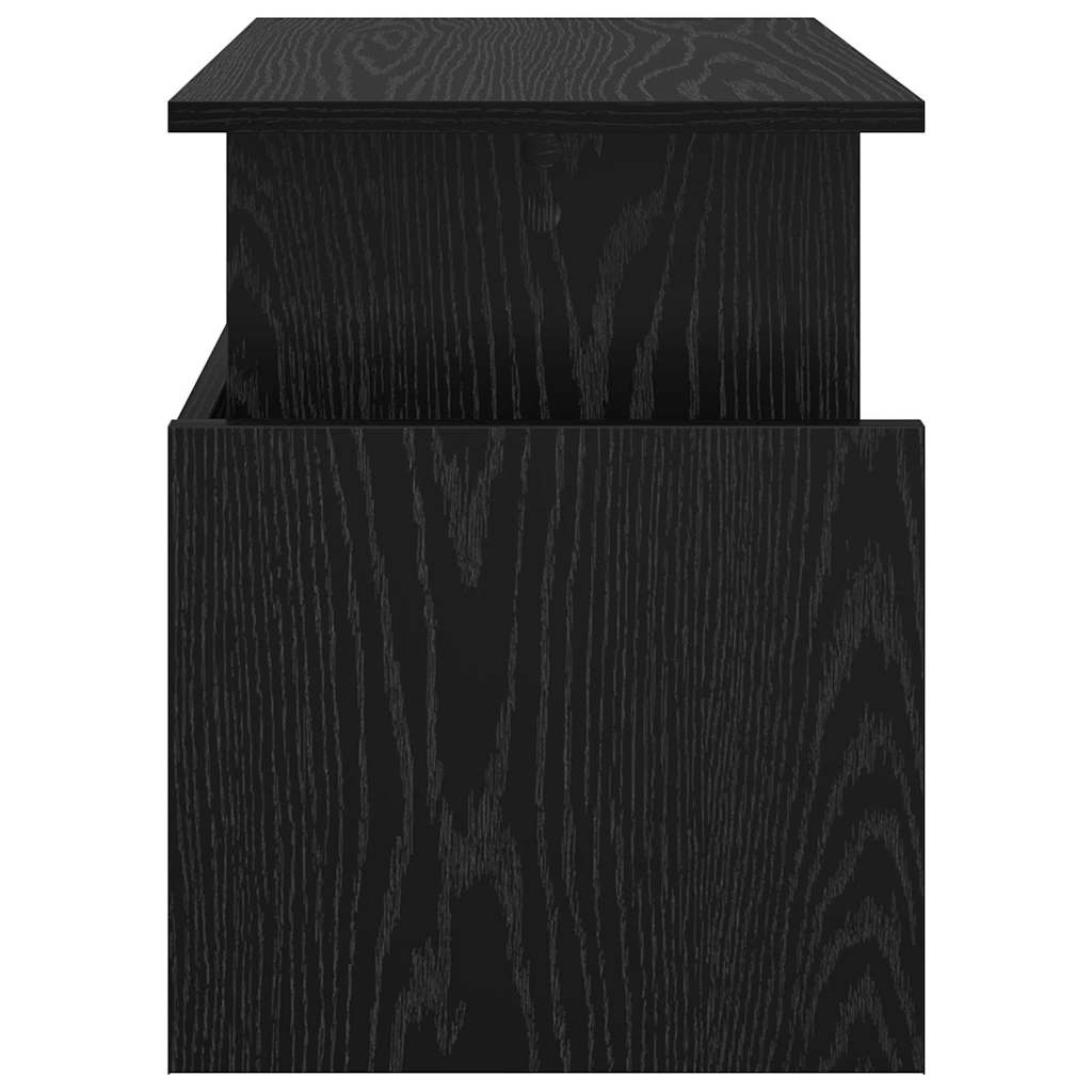 vidaXL TV Stand 50 x 35 x 45 cm Black Oak Engineered Wood 6