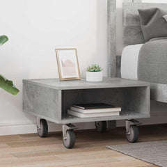 vidaXL Side Table with Wheels Concrete Grey 50.5 x 50 x 30 cm 4
