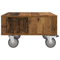 vidaXL Side Table with Wheels Old Wood 50.5 x 50 x 30 cm 6