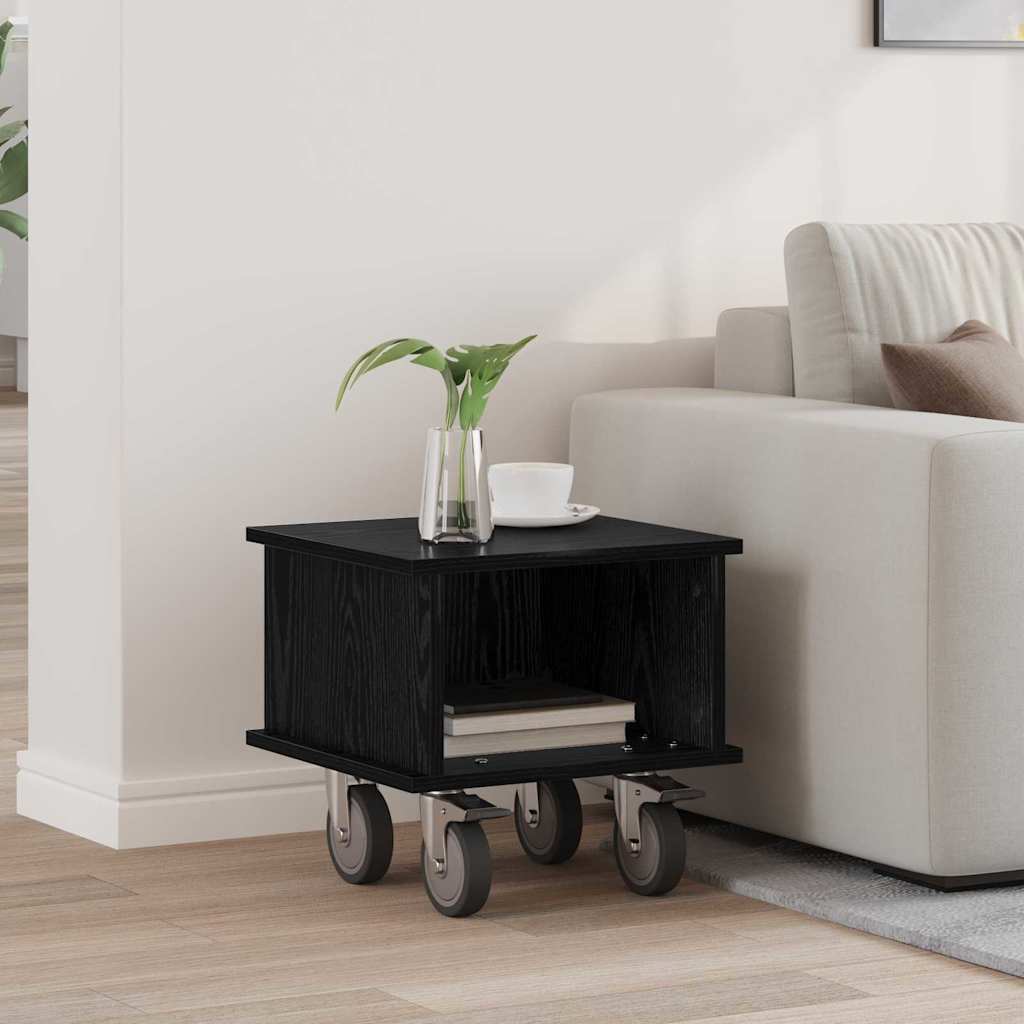 vidaXL TV Stand 37 x 35 x 35 cm Black Oak Engineered Wood 1