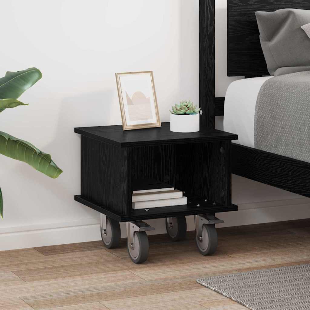vidaXL TV Stand 37 x 35 x 35 cm Black Oak Engineered Wood 4