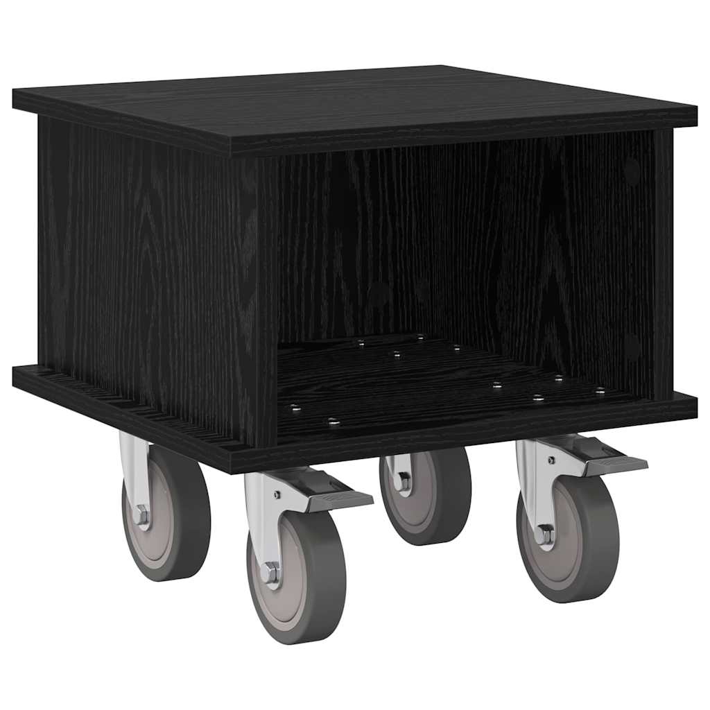 vidaXL TV Stand 37 x 35 x 35 cm Black Oak Engineered Wood 2