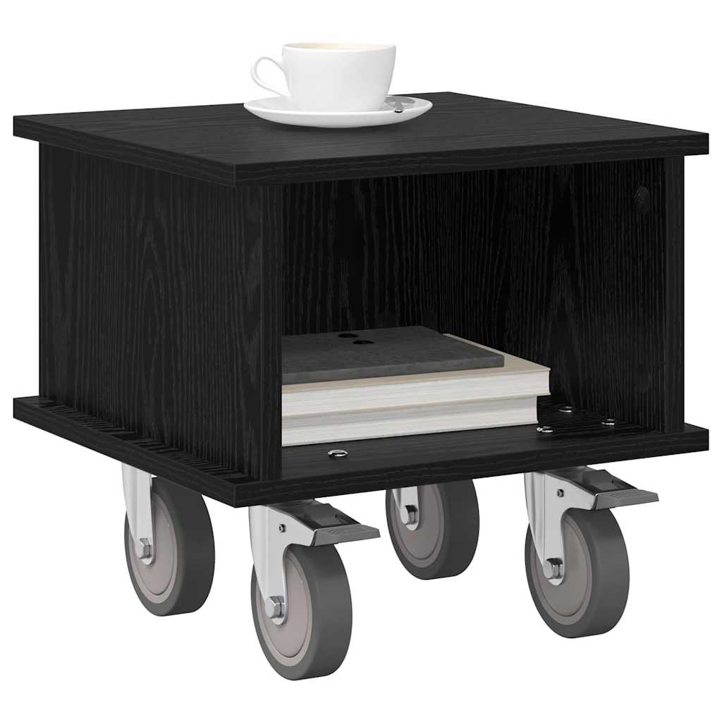 vidaXL TV Stand 37 x 35 x 35 cm Black Oak Engineered Wood 3