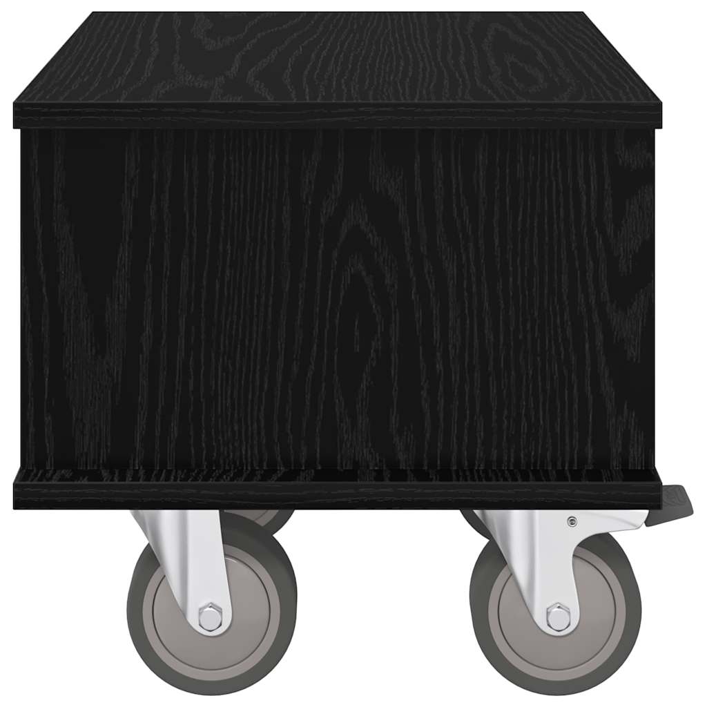 vidaXL TV Stand 37 x 35 x 35 cm Black Oak Engineered Wood 6