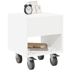vidaXL Bedside Table White 40.5 x 40 x 48 cm Engineered Wood 3