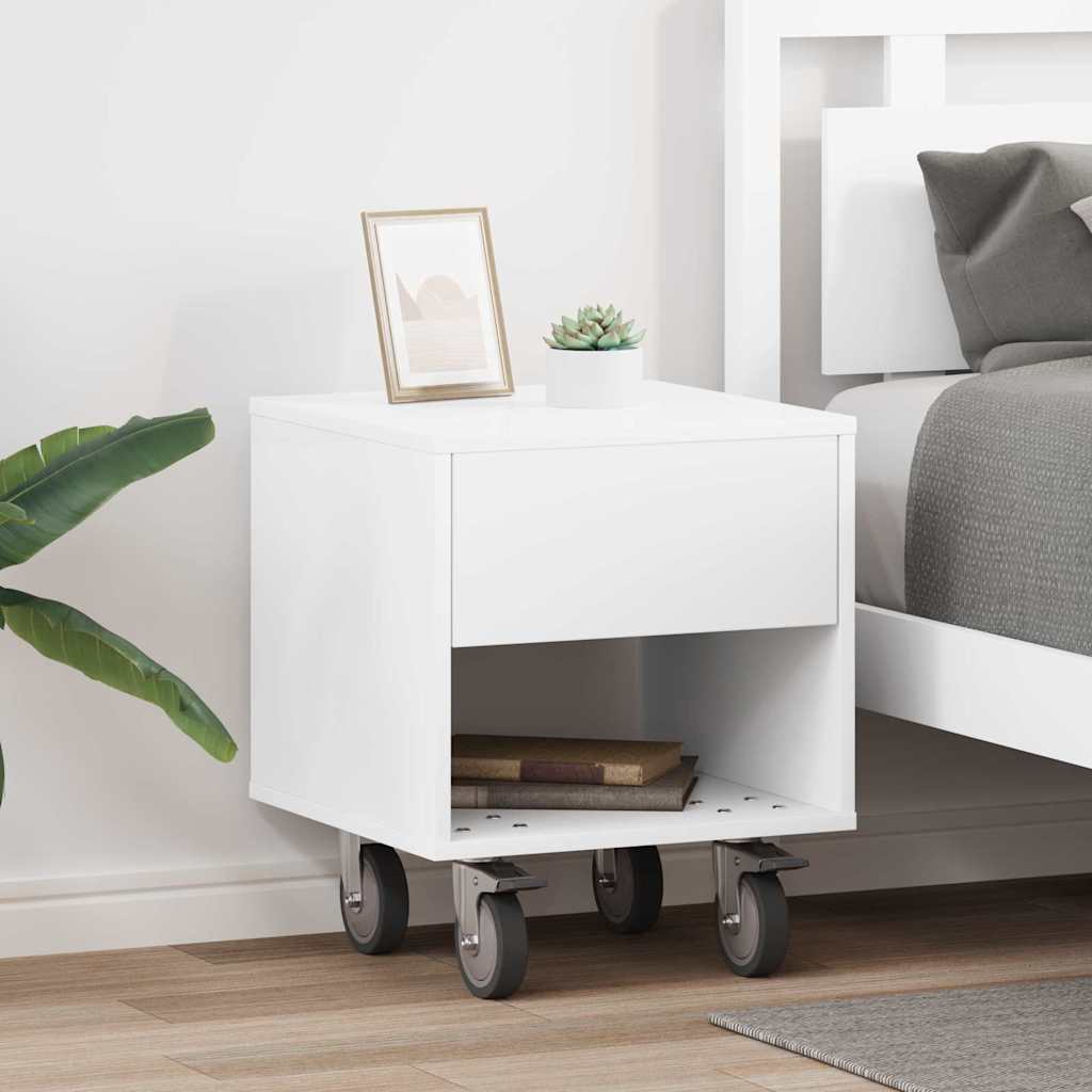 vidaXL Bedside Table 2 pcs White 40.5 x 40 x 48 cm Engineered Wood 1