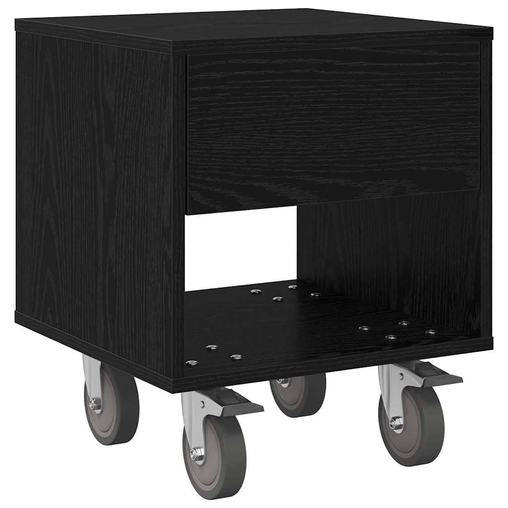 vidaXL Bedside Table Black Oak 40.5 x 40 x 48 cm Engineered Wood 2