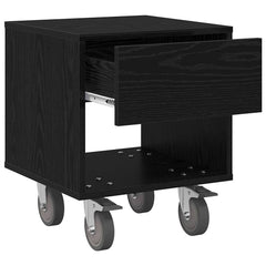 vidaXL Bedside Table Black Oak 40.5 x 40 x 48 cm Engineered Wood 5