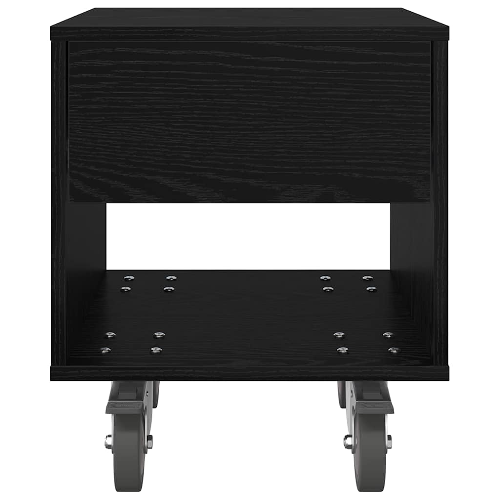 vidaXL Bedside Table Black Oak 40.5 x 40 x 48 cm Engineered Wood 6