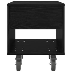 vidaXL Bedside Table Black Oak 40.5 x 40 x 48 cm Engineered Wood 6