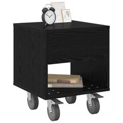 vidaXL Bedside Table Black Oak 40.5 x 40 x 48 cm Engineered Wood 3