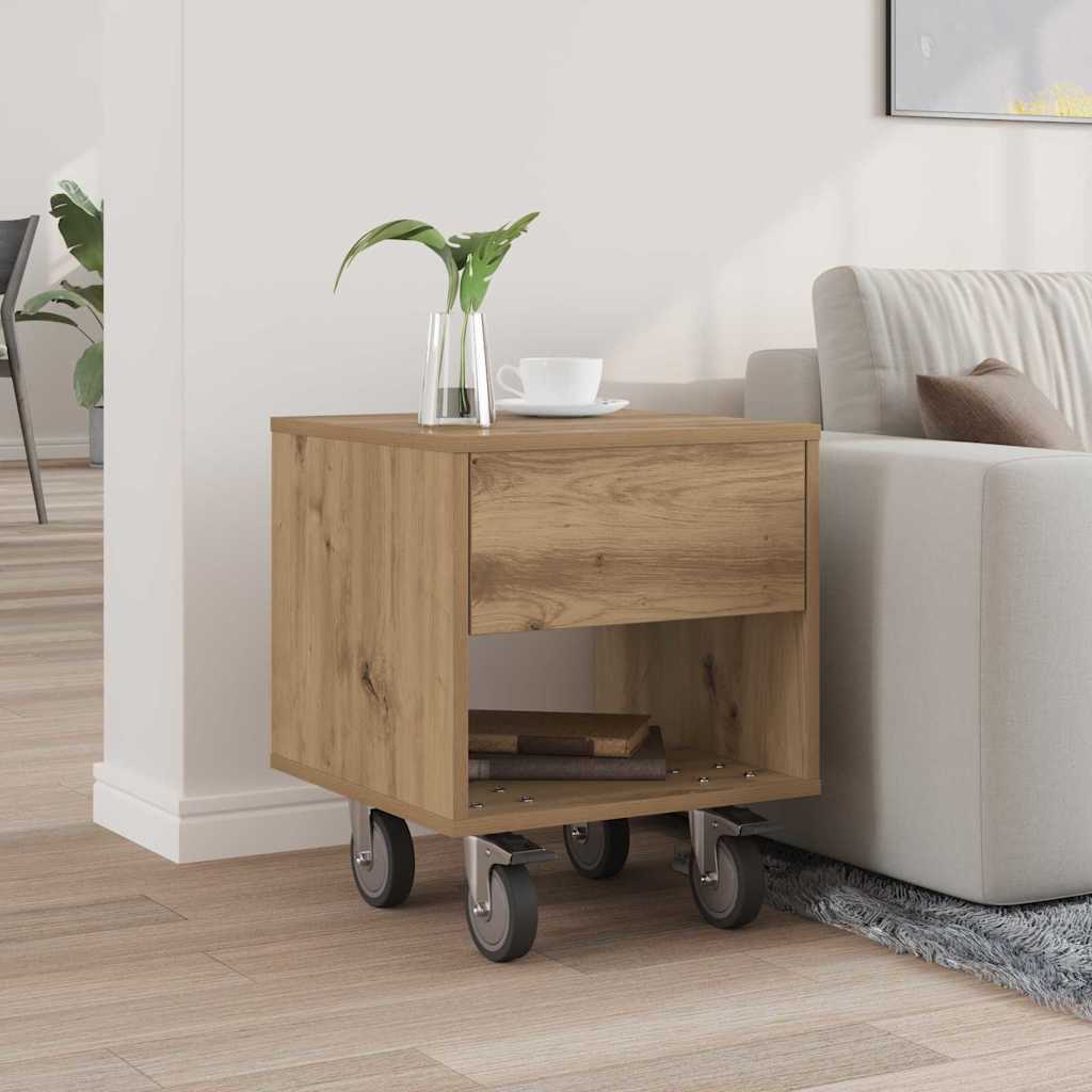 vidaXL Bedside Table Artisan Oak 40.5 x 40 x 48 cm Engineered Wood 4