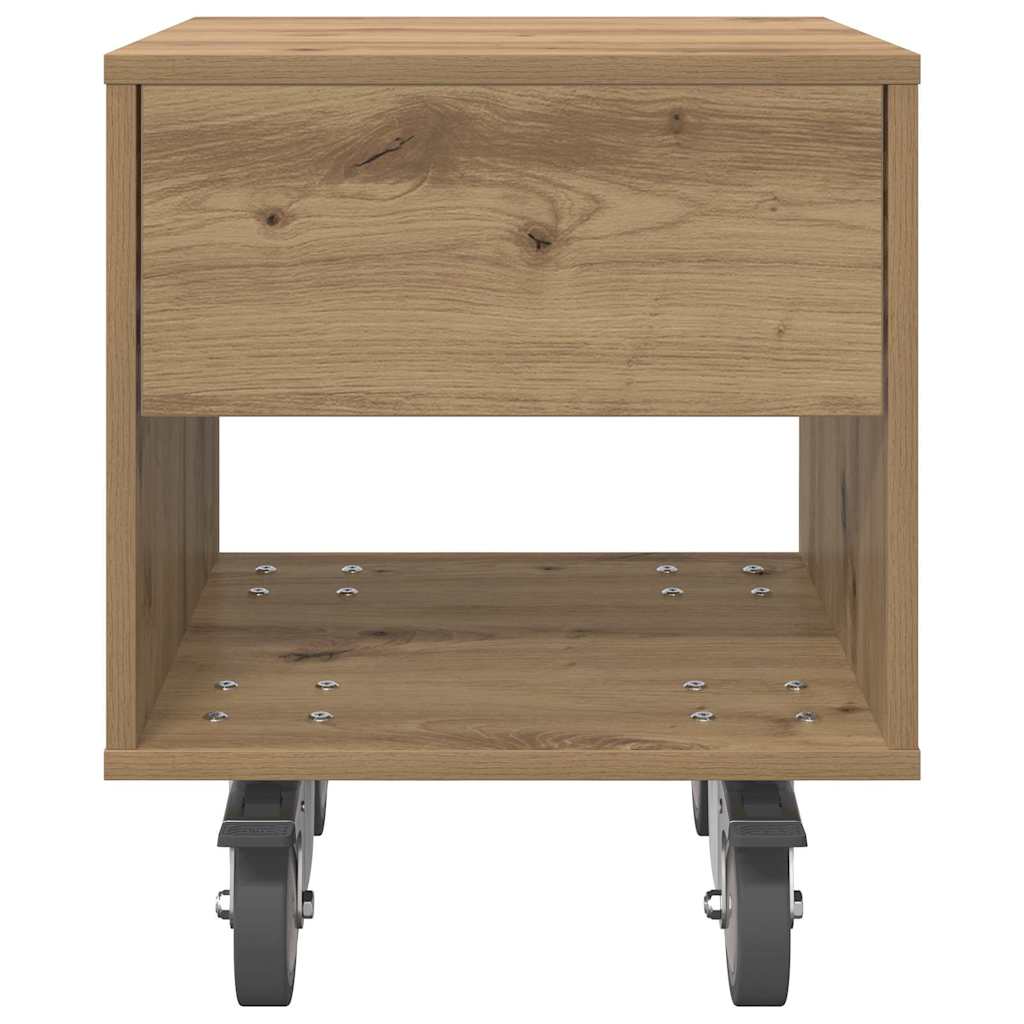 vidaXL Bedside Table Artisan Oak 40.5 x 40 x 48 cm Engineered Wood 6