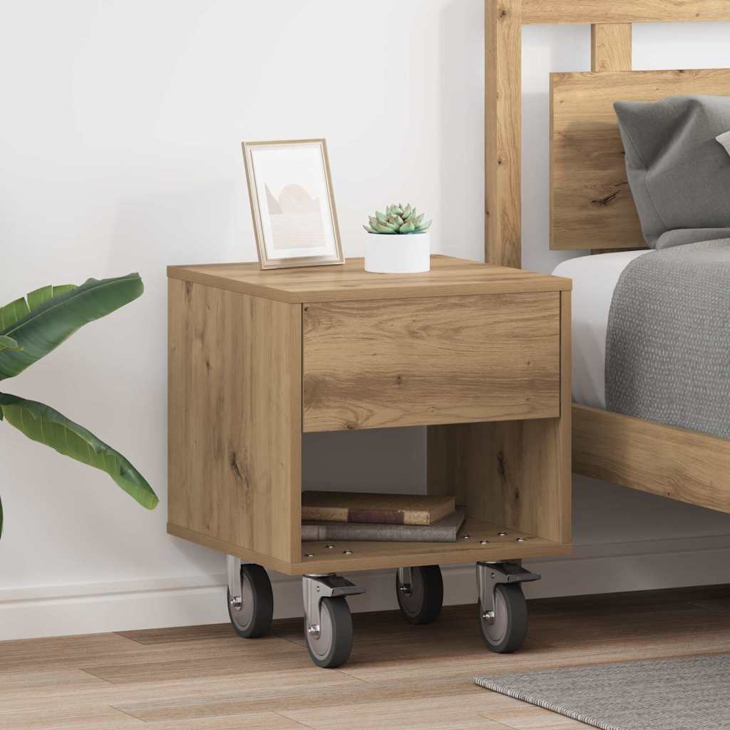 vidaXL Bedside Table 2 pcs Artisan Oak 40.5 x 40 x 48 cm 1