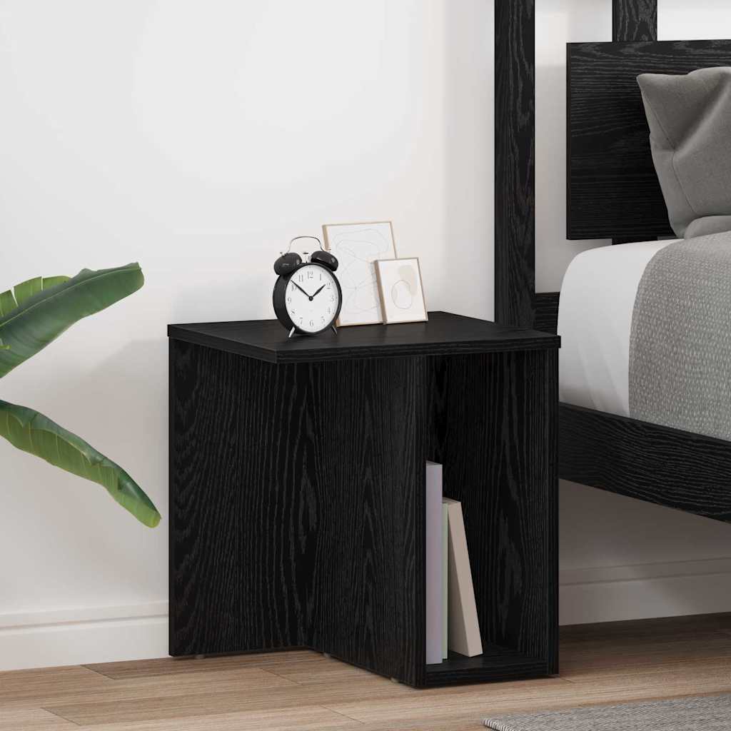vidaXL End Table 2 pcs Black Oak 37 x 32 x 40 cm Engineered Wood 1