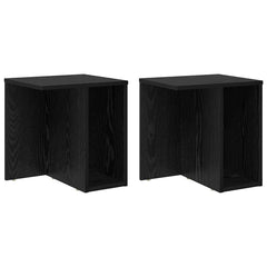 vidaXL End Table 2 pcs Black Oak 37 x 32 x 40 cm Engineered Wood 2