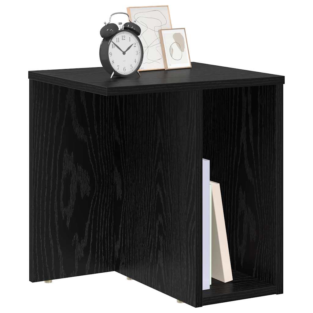 vidaXL End Table 2 pcs Black Oak 37 x 32 x 40 cm Engineered Wood 3