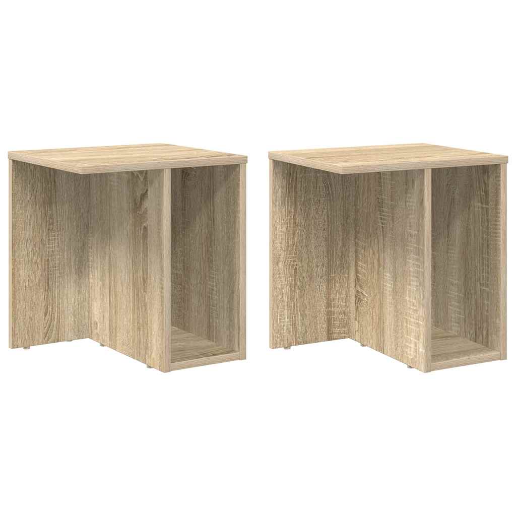 vidaXL End Table 2 pcs Sonoma Oak 37 x 32 x 40 cm Engineered Wood 2