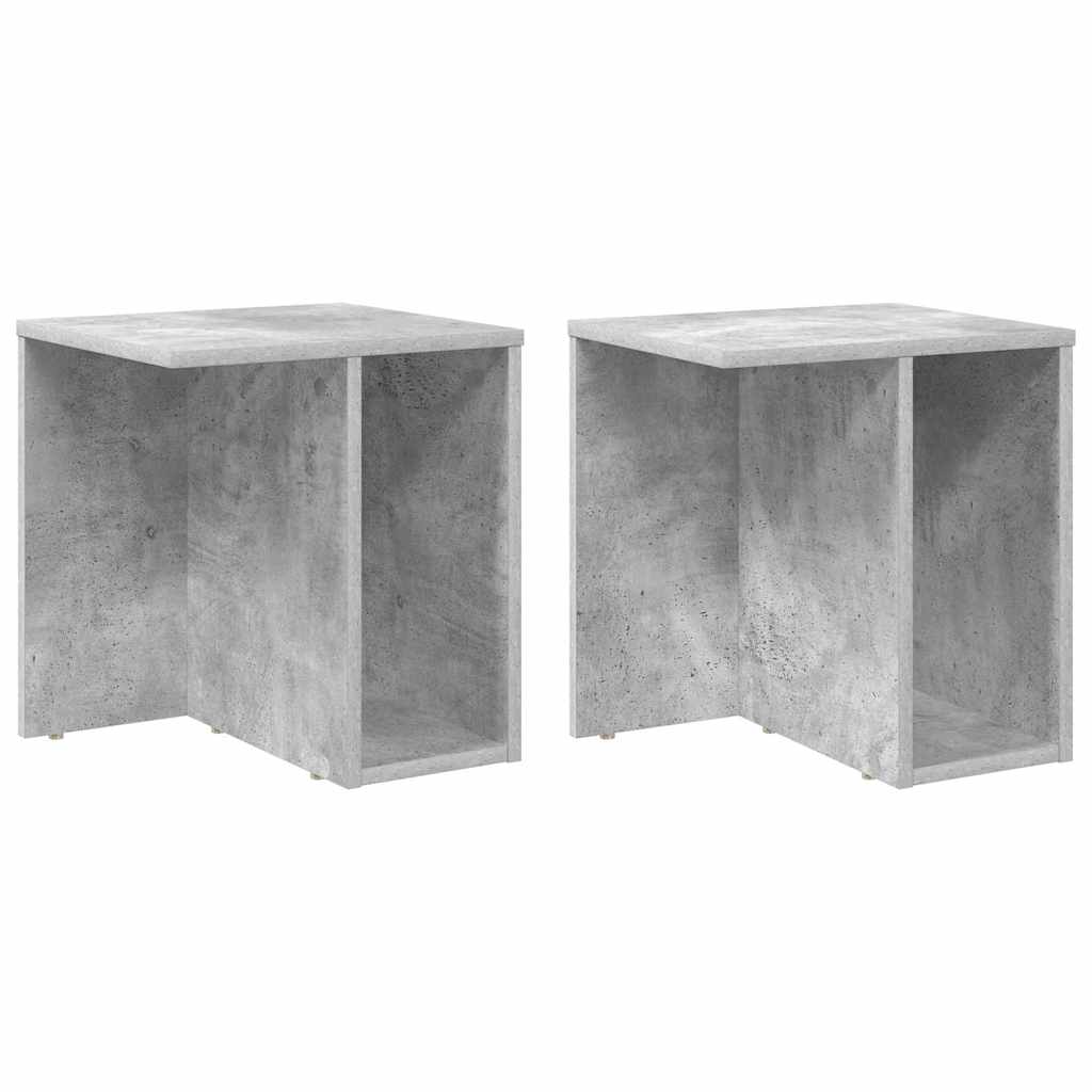 vidaXL End Table 2 pcs Concrete Grey 37 x 32 x 40 cm Engineered Wood 2