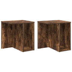 vidaXL End Table 2 pcs Smoked Oak 37 x 32 x 40 cm Engineered Wood 2