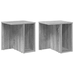 vidaXL End Table 2 pcs Grey Sonoma 37 x 32 x 40 cm Engineered Wood 2