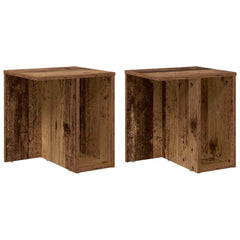 vidaXL End Table 2 pcs Old Wood 37 x 32 x 40 cm Engineered Wood 2