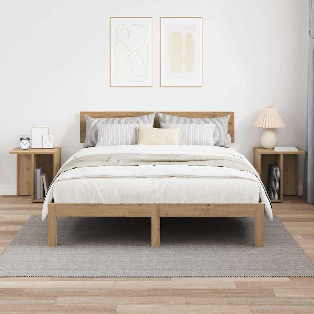 vidaXL End Table 2 pcs Artisan Oak 37 x 32 x 40 cm Engineered Wood 4