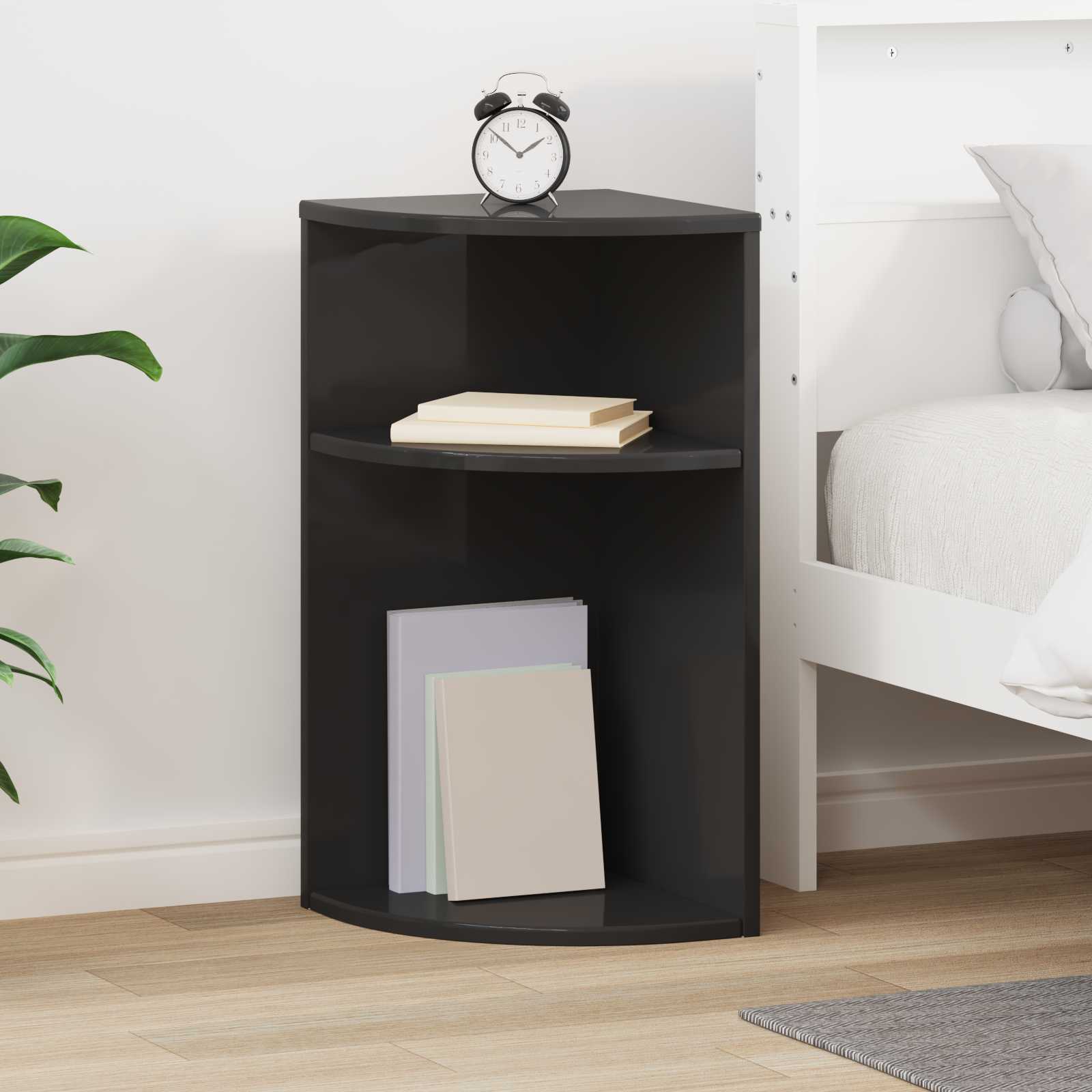vidaXL End Table Black 29.6 x 29.6 x 60 cm Engineered Wood 1