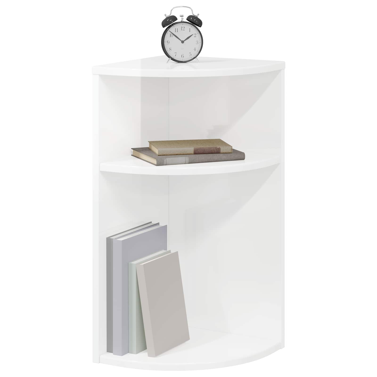 vidaXL End Table High Gloss White 29.6 x 29.6 x 60 cm Engineered Wood 3