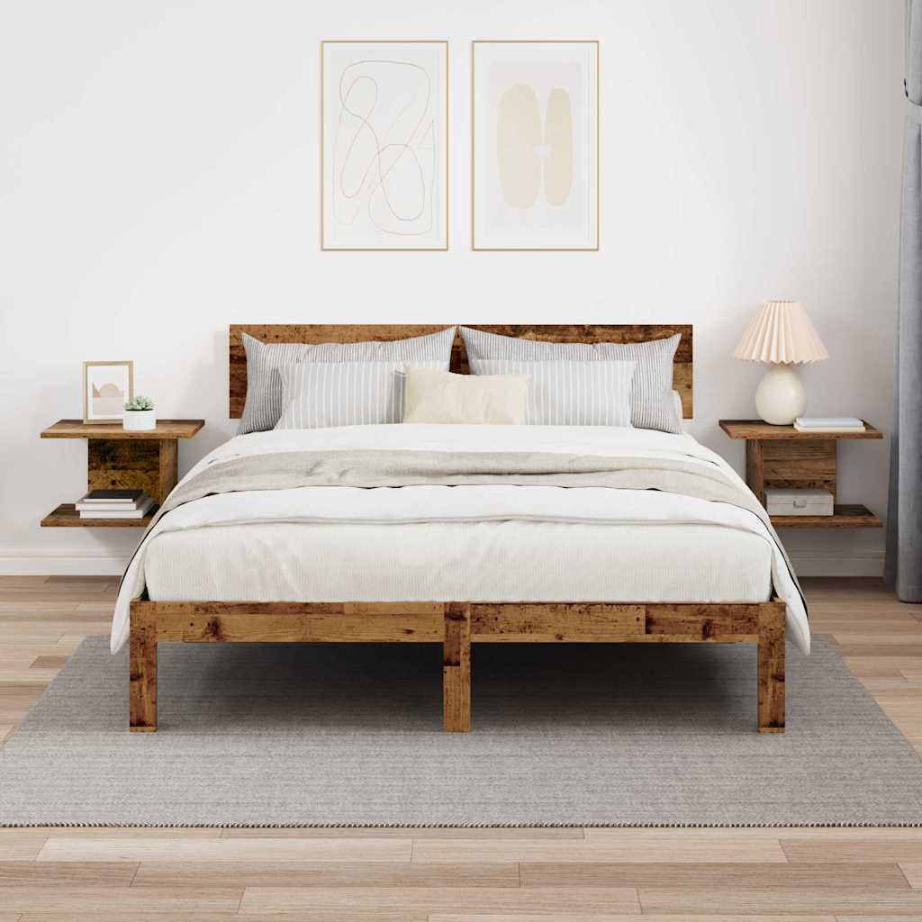 vidaXL Bedside Table 2 pcs Old Wood 40 x 30 x 25 cm Engineered Wood 4
