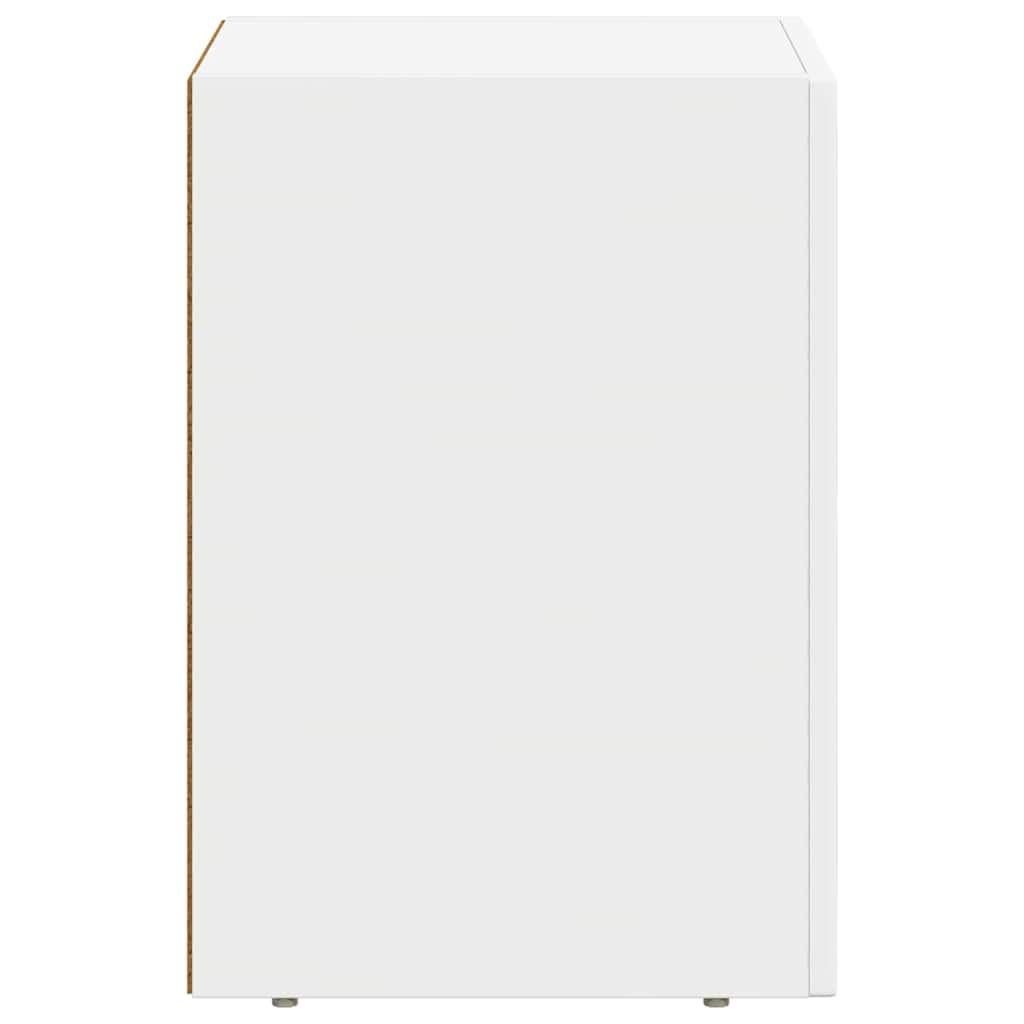 vidaXL Bedside Table ELST White 29.5 x 33.5 x 50 cm Engineered Wood 5