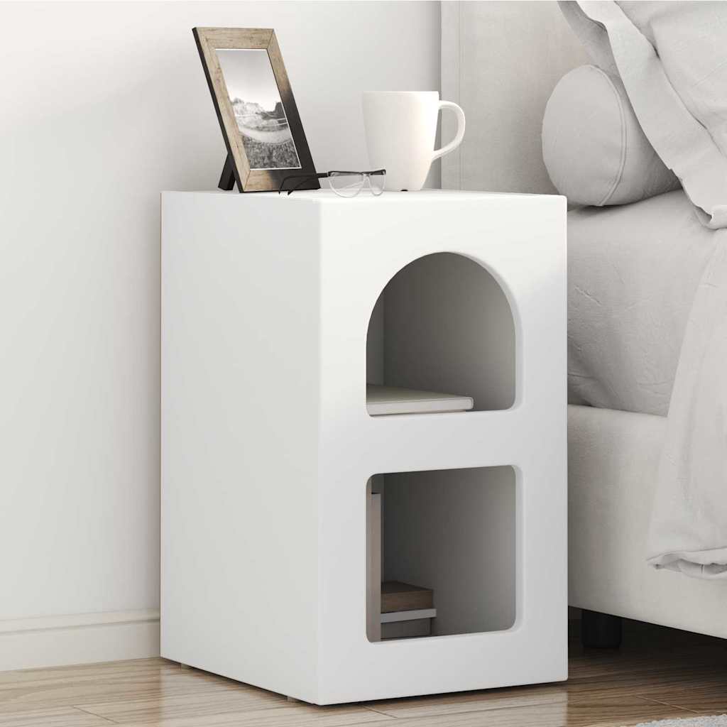 vidaXL Bedside Table ELST 2 pcs White 29.5 x 33.5 x 50 cm 1