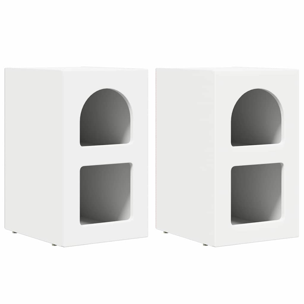vidaXL Bedside Table ELST 2 pcs White 29.5 x 33.5 x 50 cm 2