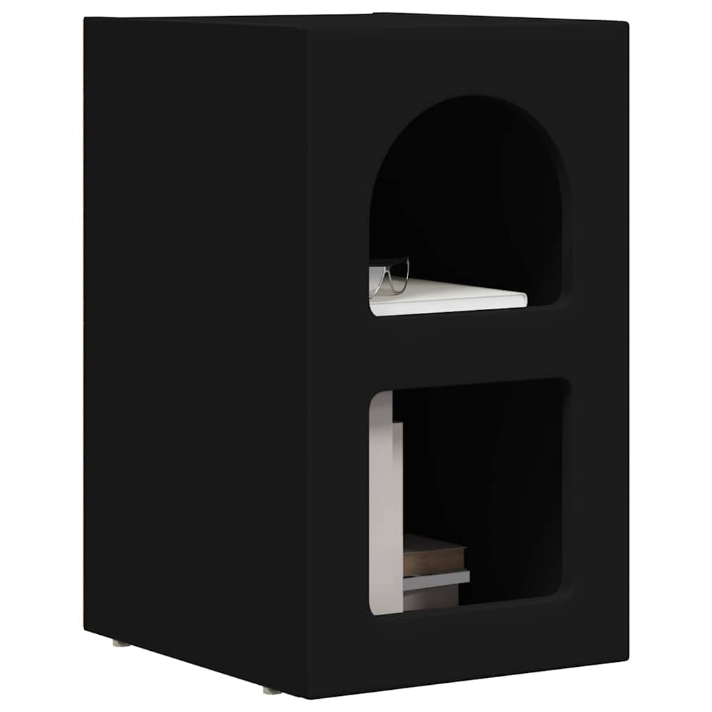 vidaXL Bedside Table ELST Black 29.5 x 33.5 x 50 cm Engineered Wood 3